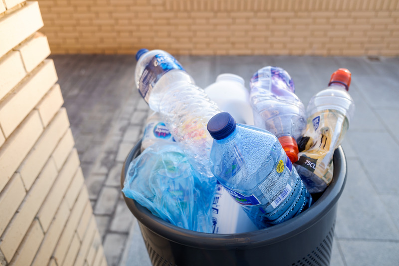 Valencia, Spain – August 4, 2020: Many plastic bottles overflowi