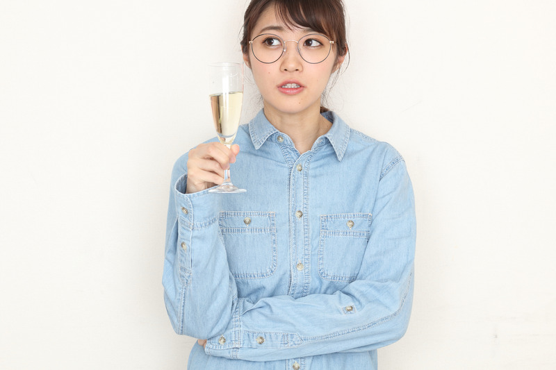 Woman drinking alcohol